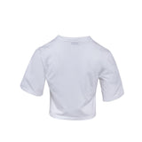 Sandro Women's White Rhinestone Cropped T-Shirt Size 40 FR 12 UK 8 US SFPTS01313