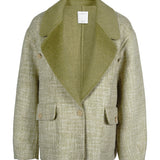Sandro Women's Green Oversized Wool Blend Jacket Size 40 FR 12 UK 8US SFPOU00319