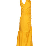 Sandro Paris Women's Orange Long Gathered Dress Size 38 FR 10 UK 6 US SFPRO02783