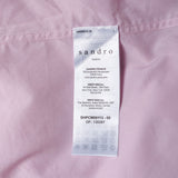 Sandro Men's Pink Long Sleeve Plain Shirt Size S SHPCM00113