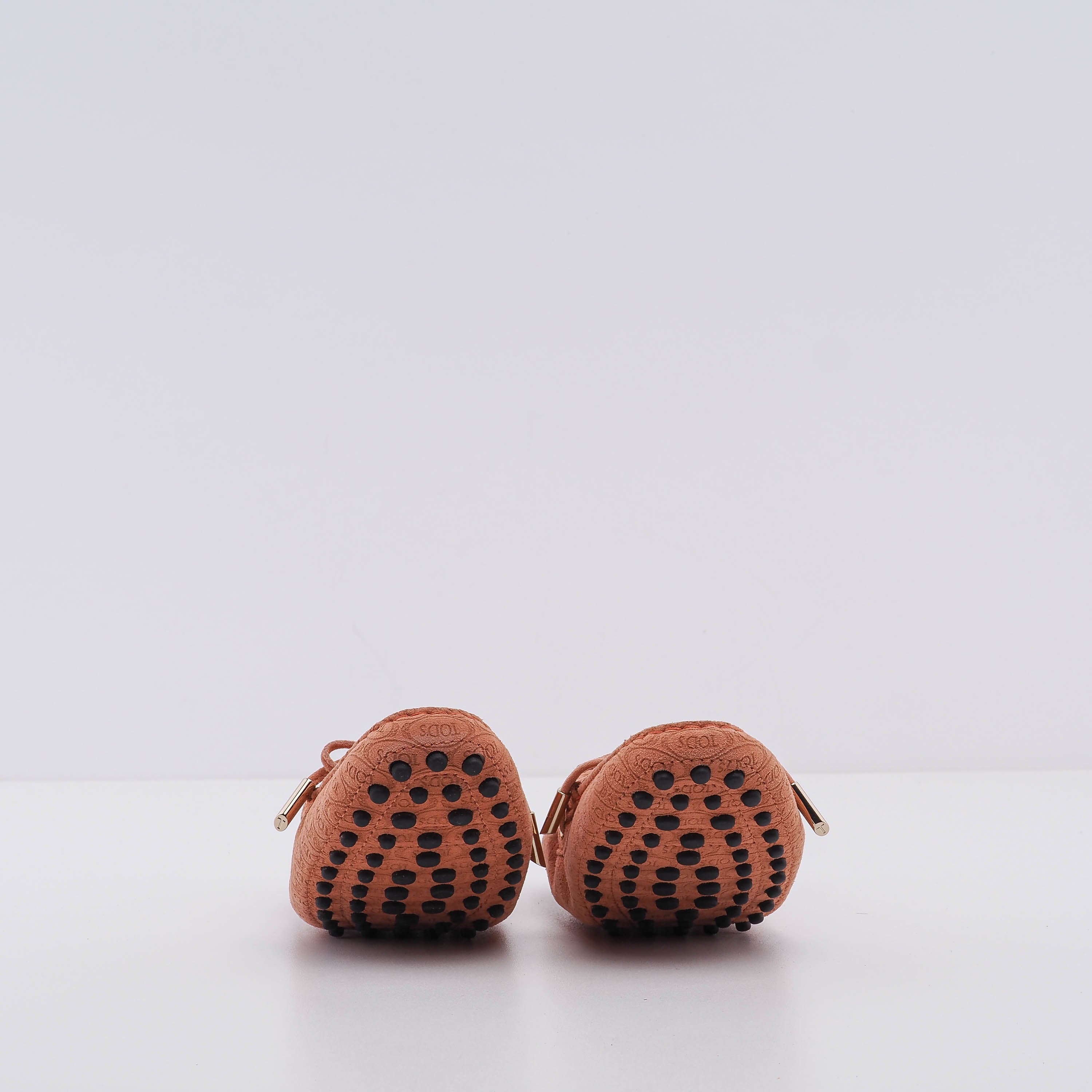 Tod's Women's Pink Suede Heaven Logo Moccasins Size 35.5 EU 3.5 UK 5.5 US