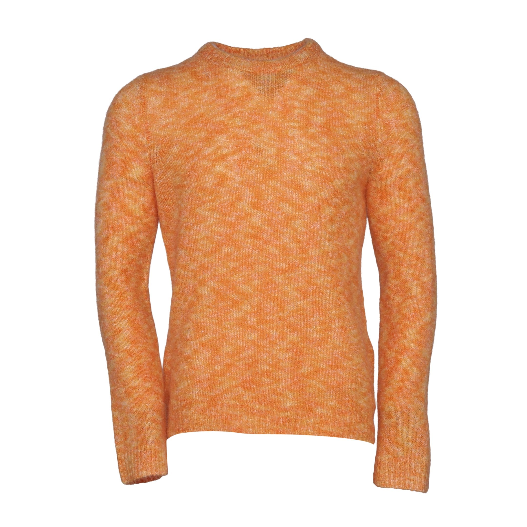 Sandro Men's Orange Knitted Mohair Wool Blend Jumper Size L SHPTR00419