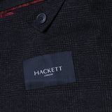 Hackett London Men's Navy Check Cotton Blend Blazer Jacket Size 46 R HM443249