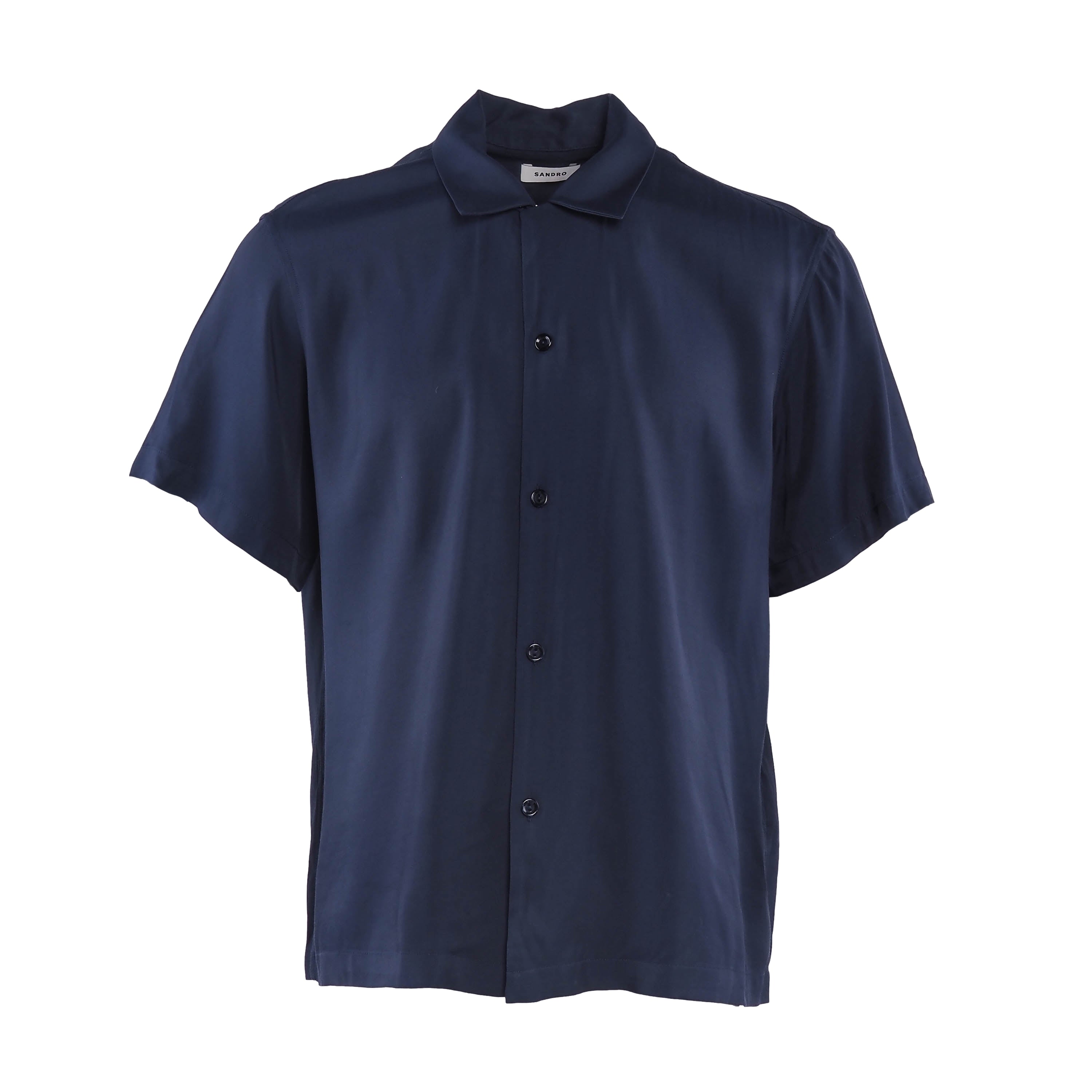 Sandro Men's Navy Short Sleeve Viscose Polo Shirt Size M SHPCM01017