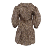 Sandro Damenkleid, beige, mit Blumenmuster, 100 % Seide , Größe 36 (FR), 8 (UK), 4 (US), SFPRO02515