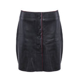 Sandro Paris Women's Black Sheepskin Short Skirt Size 38 FR 10 UK 6 US J4294E