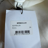 Sandro Paris Kurzes Damenkleid aus Viskose-Leinen in Ecru, Größe 36FR, 8UK, 6US, SFPRO01105