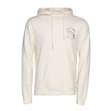 Sandro Paris Herren-Hoodie in Ecru mit gesticktem Logo, Größe M, SHPSW00493