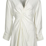 Sandro Women's Ecru Viscose Linen Short Dress Size 34 FR 6 UK 2 US SFPRO01105