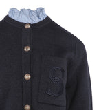 Sandro Women's Grey Logo Wool Blend Cardigan Size 42 FR 14 UK 10 US SFPCA00699