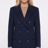 Maje Women's Navy Oversized Wool Blend Coat Size 40 FR 12 UK 8 US MFPOU00901