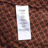 Maje Women's Brown Long Sleeve Satin Shirt Size 38 FR 10 UK 6 US MFPCM00341
