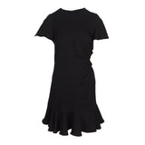 Sandro Women's Black Ruffle Cut Out Short Dress Size 36 FR 8 UK4 US SFPRO02477
