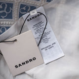 Sandro Paris Women's Blue Cotton Top And Skirt Set Size 36 S 8 SFPTO00526