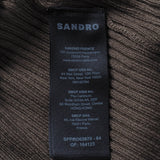 Sandro Damenkleid aus geripptem Strick in Khaki mit offenem Rücken, Größe 40, FR 12, UK 8, US SFPRO02670
