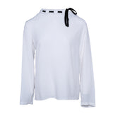 Sandro Women's White Long Sleeve Viscose Blouse Size 34 FR 6 UK 2 US E11535H