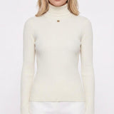 Sandro Paris Women's Ecru Wool Blend Turtleneck Jumper Size 2 M 10 SFPPU02045