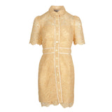 Sandro Women's Beige Floral Lace Short Dress Size 36 FR 8 UK 4 US SFPRO00986