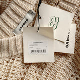 Sandro Men's Ecru Open Work Knit 100% Cotton Sweater Size S SHPTR00359
