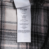 Maje Women's Beige Check Wool Blend Overshirt Size 34 FR 6 UK 2 US MFPOU00726