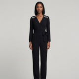 Sandro Women's Black V-Neck Viscose Jumpsuit Size 40 FR 12 UK 8 US SFPCO00036