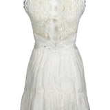 Sandro Women's White Linen Blend Short Dress Size 34 FR 6 UK 2 US SFPRO02410