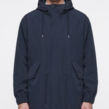 Sandro Men's Navy Technical Fabric Hooded Parka Size M SHPMA00345