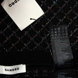 Sandro Paris Kurzer Rock aus schwarzer Wollmischung für Damen, Größe 38 M 10 SFPJU00994