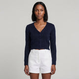 Maje Damen- Strick , marineblau, Mohair-Mischung, Strickjacke , Größe 36 FR, 8 UK, 4 US, MFPCA00155