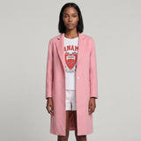 Sandro Women's Pink Wool Midi Coat Size 38 FR 10 UK 6 US M9613E
