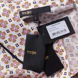 Maje Damen- Bluse Hemdbluse , mehrfarbig, langärmelig, aus Satin, Größe 38, FR 10, UK 6, US MFPCM00328