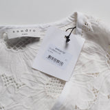 Sandro Women's White Floral Short Dress Size 40 FR 12 UK 8 US SFPRO01727
