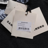 Sandro Women's Grey Logo Wool Blend Cardigan Size 42 FR 14 UK 10 US SFPCA00699