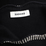 Sandro Women's Black Knit Rhinestone Dress Size 38 FR 10 UK 6 US SFPRO02695