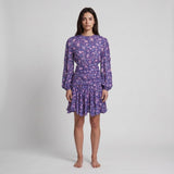 Maje Women's Purple Floral Viscose Short Dress Size 36 FR 8 UK 4 US MFPRO02586