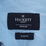 Hackett London Men's Blue Slim Fit Linen Blend Shirt Size M HM309530