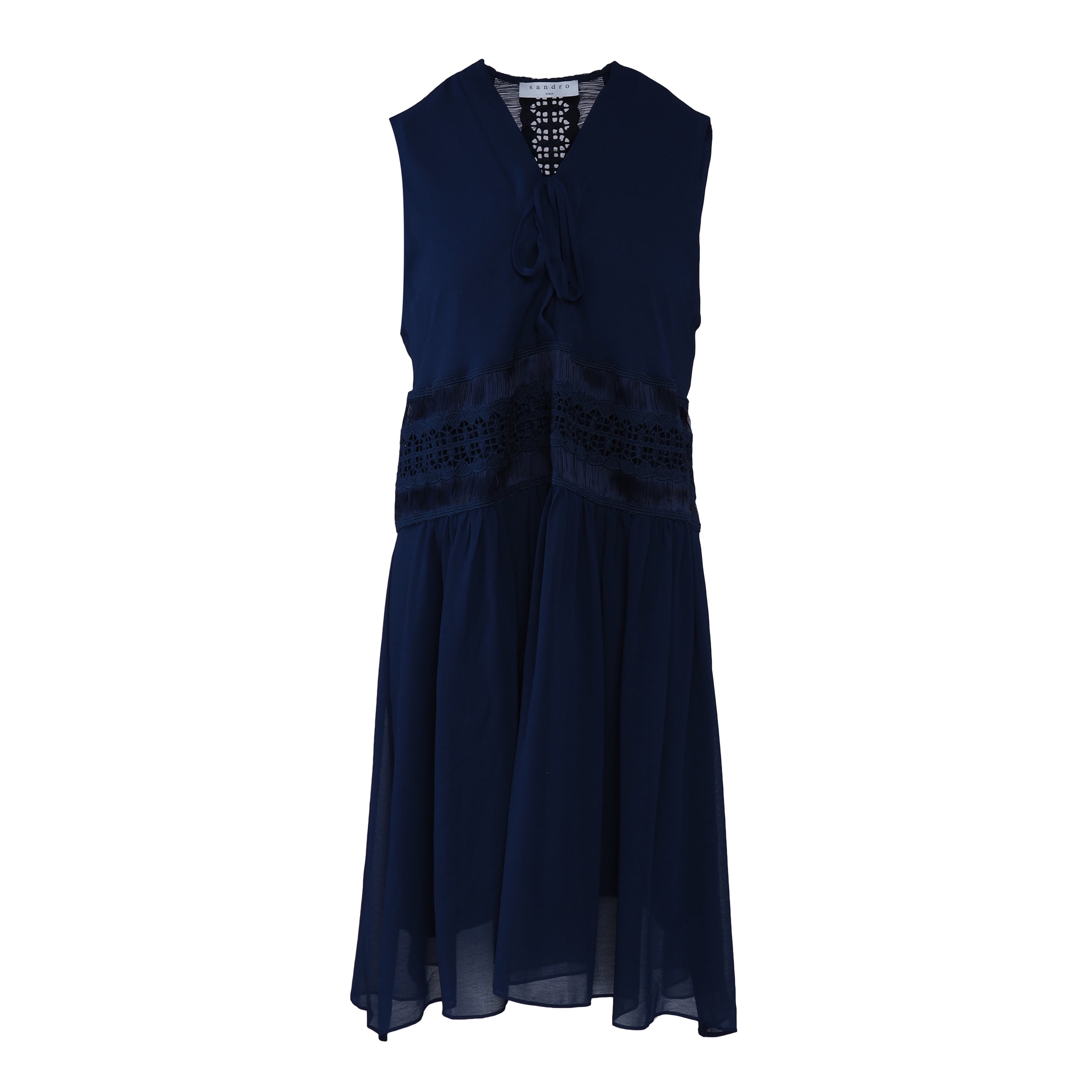 Sandro Women's Navy Sleeveless Short Dress Size 40 FR 12 UK 8 US R5178E