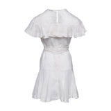 Sandro Women's White Linen Blend Ruffle Dress Size 40 FR 12 UK 8 US SFPRO02791