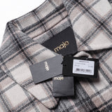 Maje Women's Beige Check Wool Blend Overshirt Size 34 FR 6 UK 2 US MFPOU00726