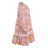 Maje Women's Pink Silk Blend Short Floral Dress Size 36 FR 8 UK 4 US MFPRO02510