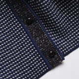 Sandro Women's Navy Knitted Collared Cardigan Size 40 FR 12 UK 8 US SFPCA00575