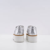 Hogan Women's Silver H355 N.Fondo Urban Derby Shoes Size 37.5 EU 4.5 UK 7.5 US