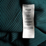 Maje Women's Dark Green Ribbed Knit Long Dress Size 40 FR 12 UK 8 US MFPRO02203