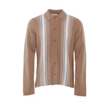 Sandro Herren-Pullover, beige, gestreift, aus einer Mischung aus Wolle -Mischgewebe, Strickjacke , Größe L, SHPTR00388