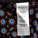 Sandro Paris Women's Multicolour Short V-Neck Satin Dress Size 40 L SFPRO00929