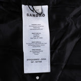 Sandro Women's Navy Hooded Wool Blend Coat Size 42 FR 14 UK 10 US SFPOU00602