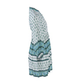 Sandro Women's Green Linen Blend Printed Dress Size 34 FR 4 UK 2 US SFPRO01203