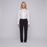 Maje Women's Black Straight Leg Viscose Blend Trousers Size 38 M 10 MFPPA00438