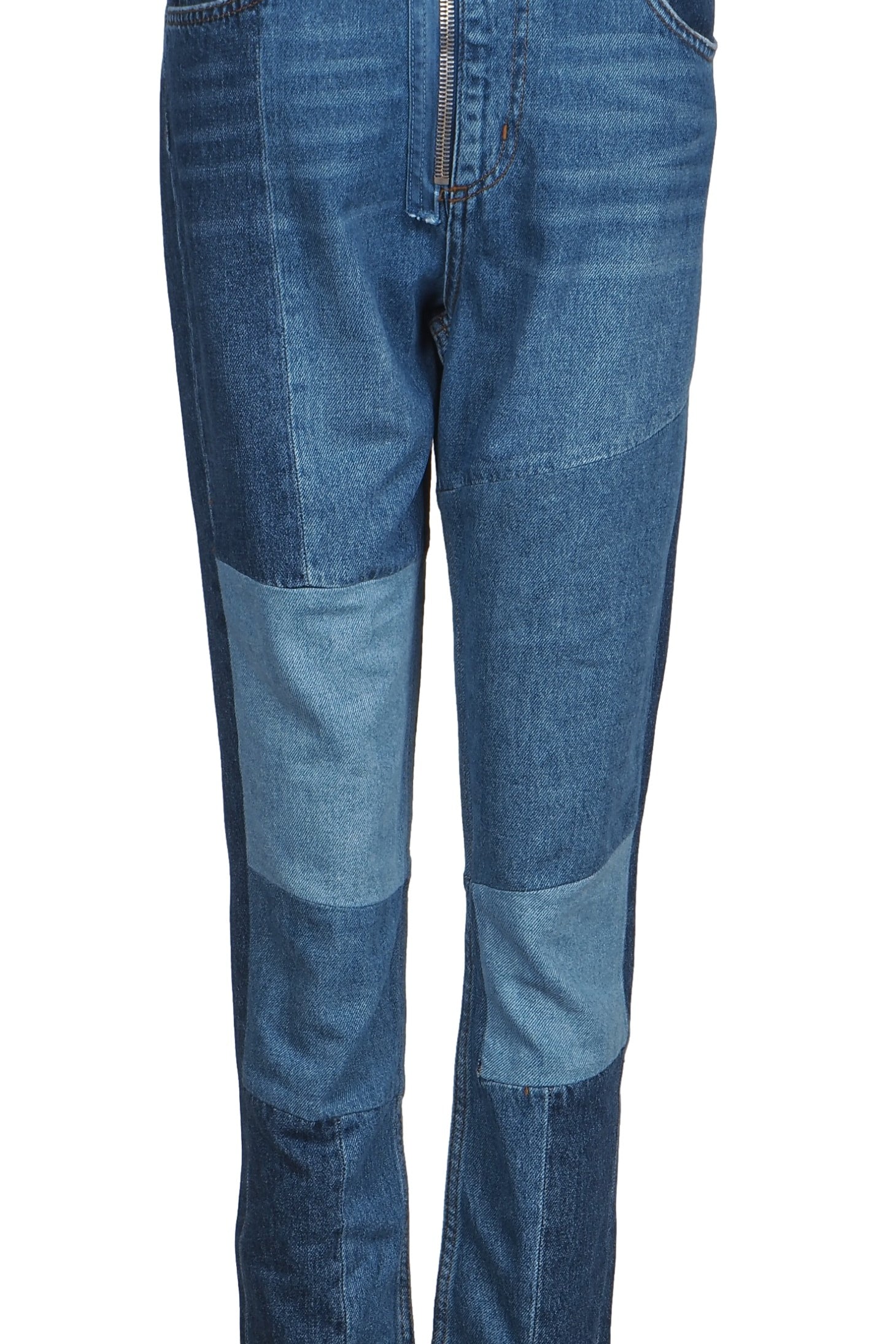 Sandro Paris Women's Blue Zip Up Patchwork Jeans Size 38 FR 10 UK 6 US P6127E