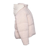 Maje Women's Ecru High Neck Faux Fur Jacket Size 34 FR 6 UK 2 US MFPOU00961
